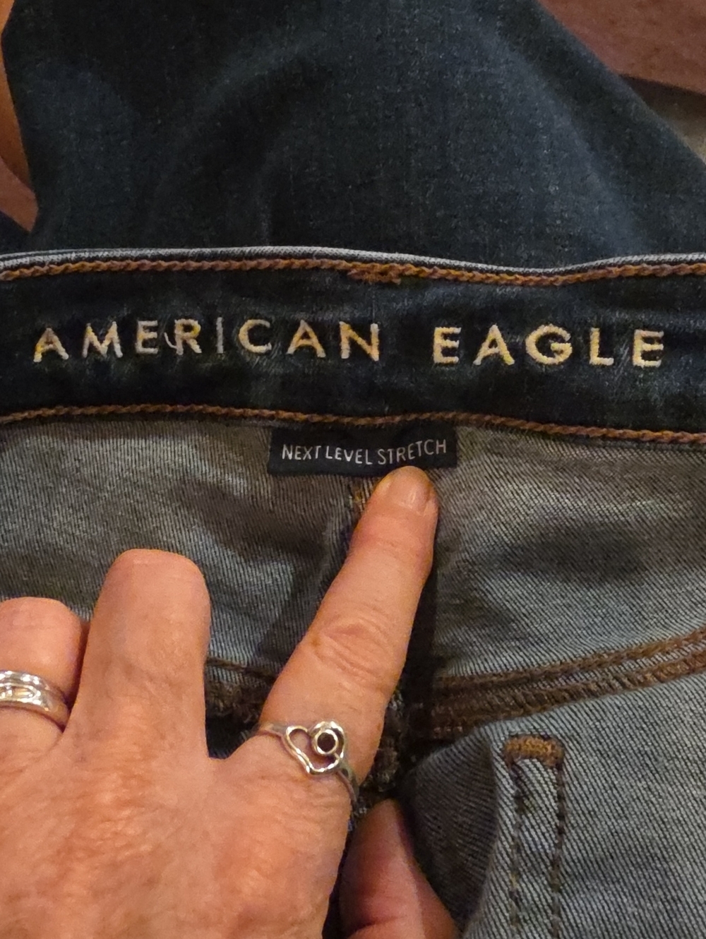 American Eagle Outfitters Dark Blue Flare Jeans. Size 10 - Picture 3 of 4